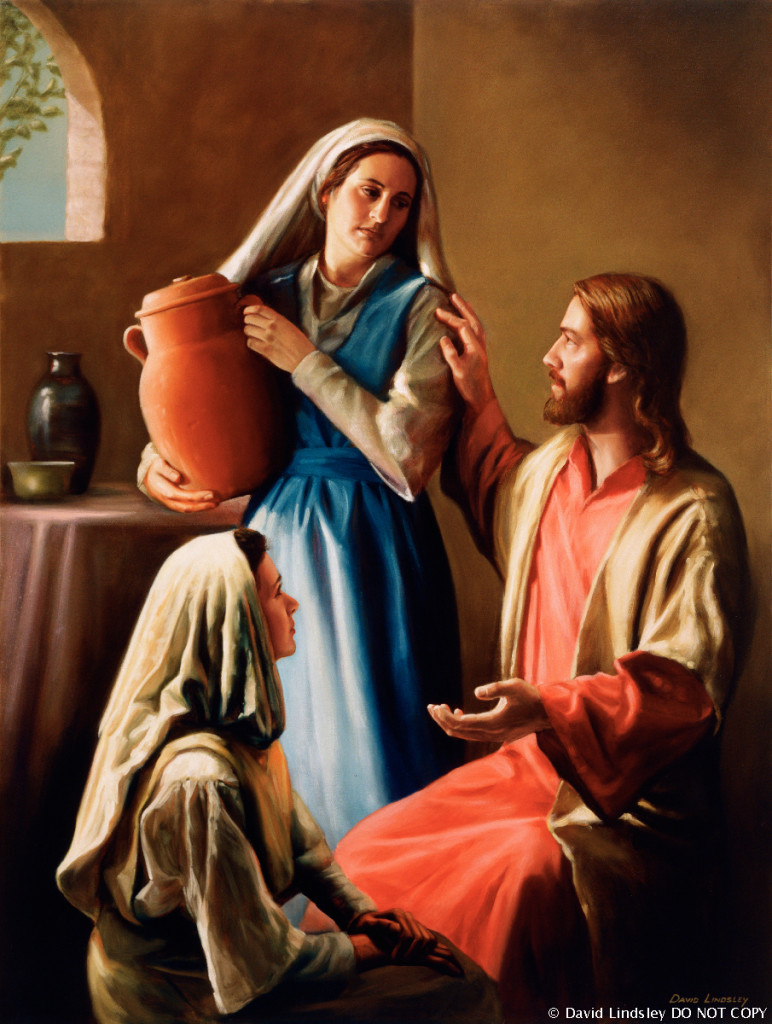 Christ in the Home of Mary and Martha (Mary and Martha), by David Lindsley